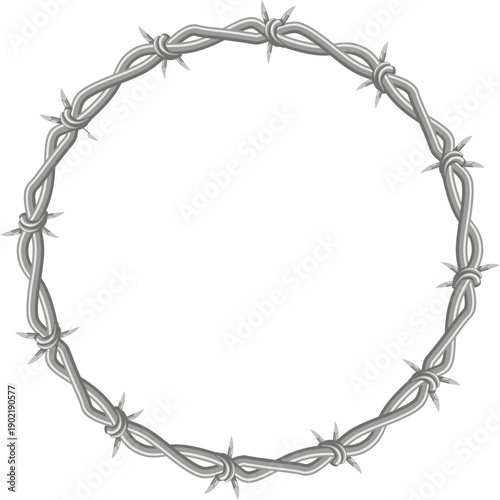 Barbed wire circle symbolizing restriction and security