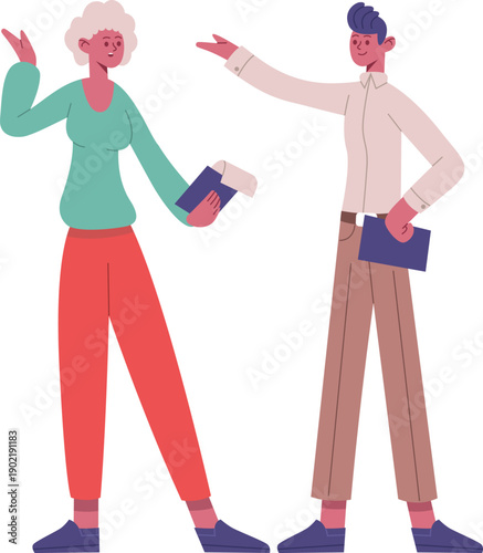 Colleagues discussing project ideas consulting presentation