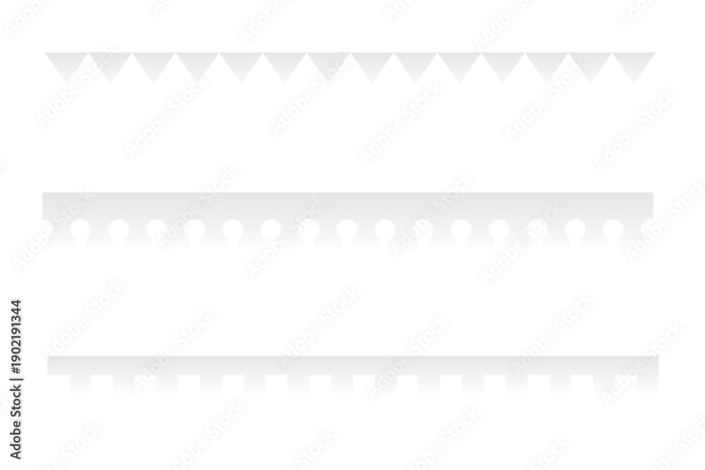 Obraz premium Decorative Website Divider Borders Set with Zigzag and Perforated Edges, Creative Horizontal Web Dividers Collection with Geometric Cutout Styles