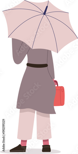 Person walking with umbrella getting protection from elements