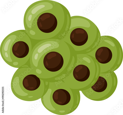 Developing frog eggs cluster representing new aquatic life