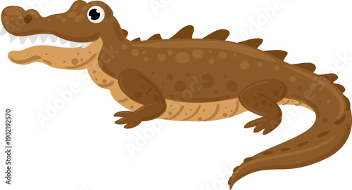 Cartoon alligator character showing sharp teeth