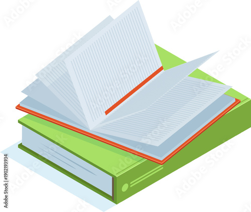 Open book with fanned pages reading education