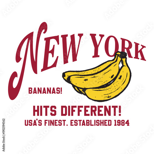 Retro fruit slogan design with banana illustration