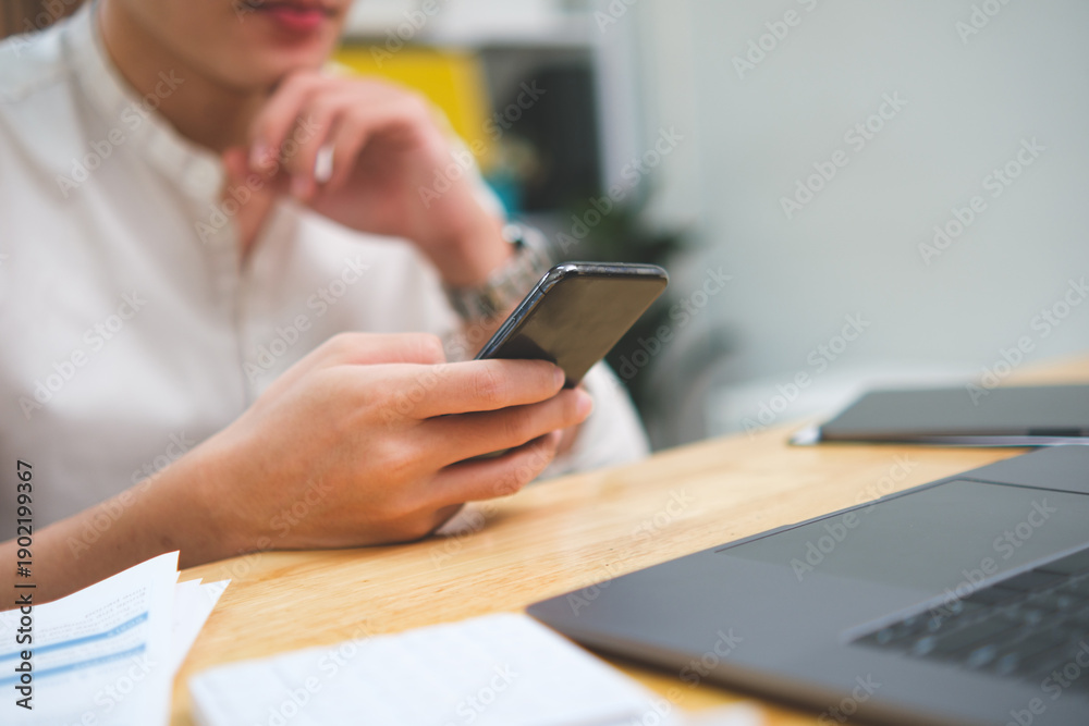 Fototapeta premium Business Finance Mobile Communication Concept