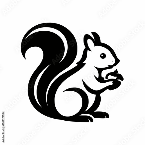 Squirrel with Nut icon illustration