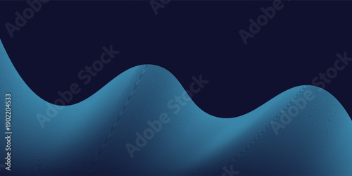 Tableau sur toile Abstract glowing wave lines on dark blue background