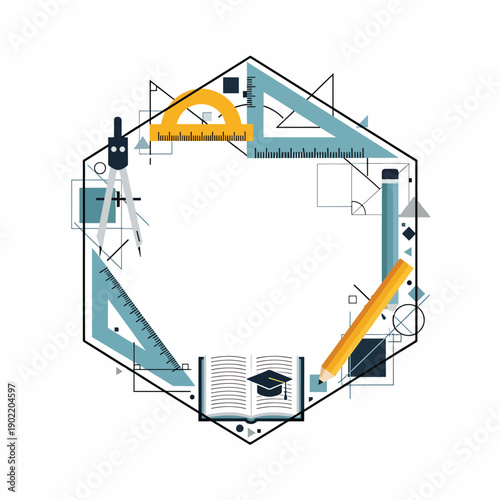 Education Concept Hexagon