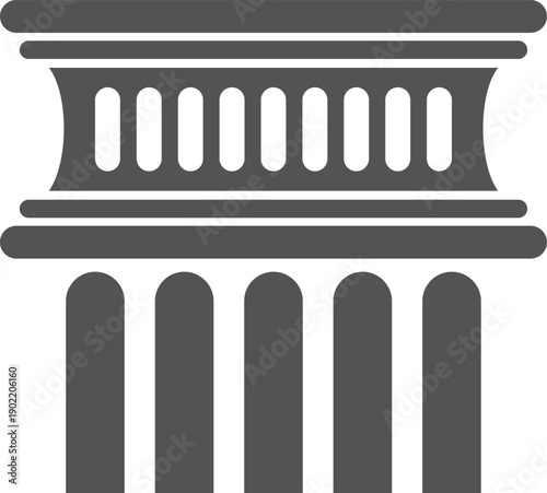 A black and white image of a building with columns