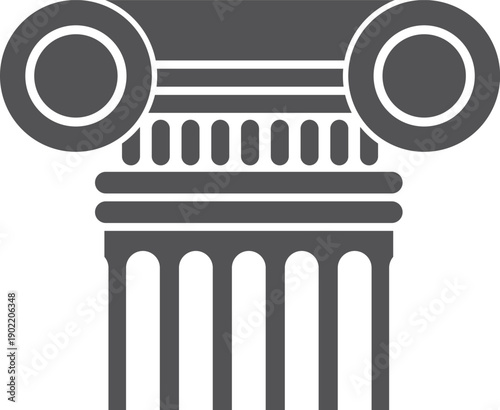 A black and white drawing of a column with a circle on top