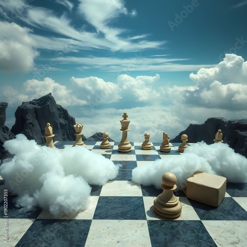 chess pieces on the chessboard