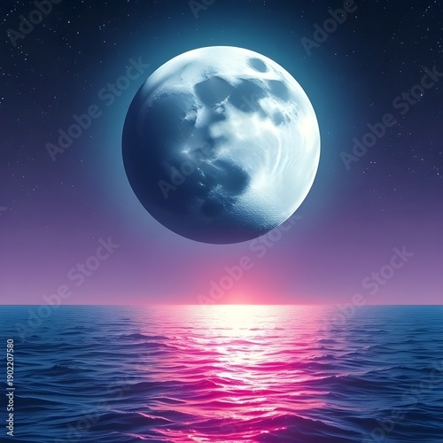 moon over the sea