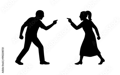 Man and woman having a conflict and argument