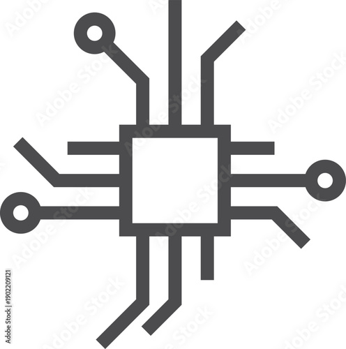 A black and white image of a circuit board with many small black dots