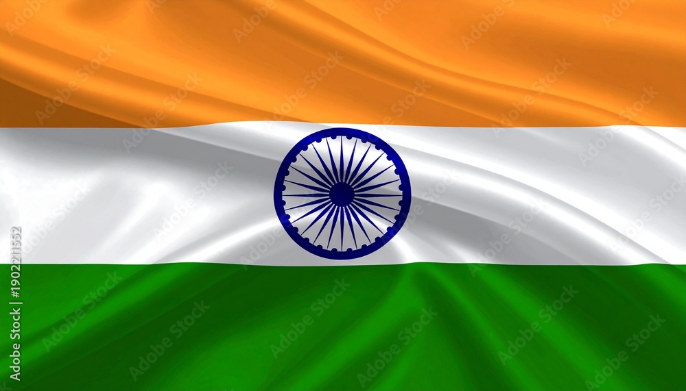 Naklejka premium The Tricolor of Unity: India’s Flag