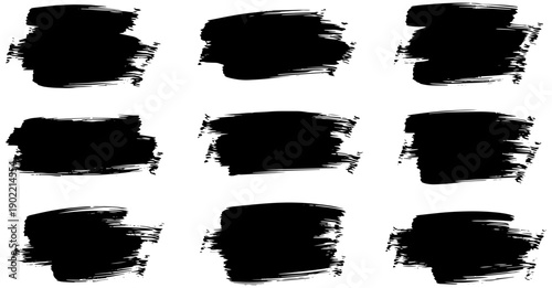 Black brush strokes on white background for design and art projects