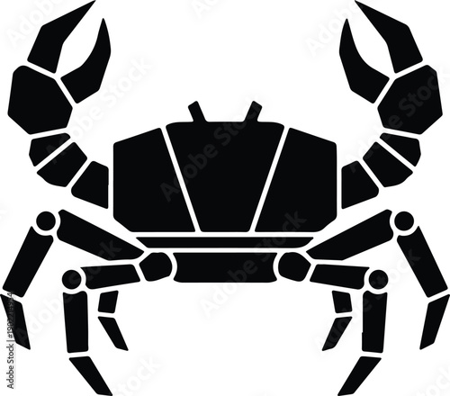 silhouette geometric abstract crab marine animal crustacean ocean sea vector design