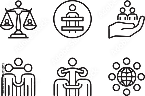 business people icon set