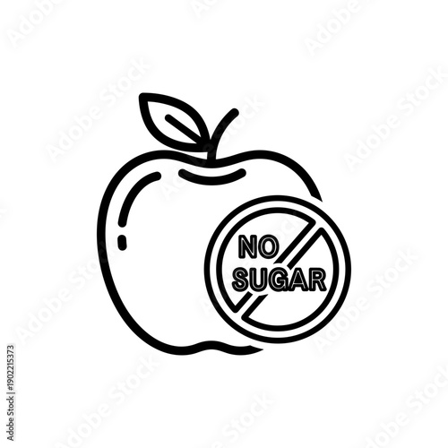Black and White Sugar Free Food Icon Design