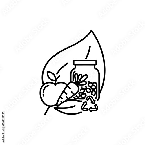 Zero Waste Food Concept in Black and White Design