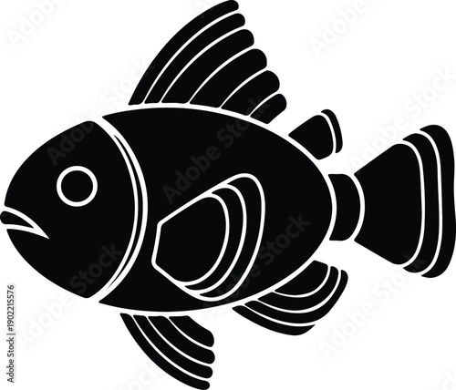 silhouette simple aquatic fish animal outline icon logo vector design