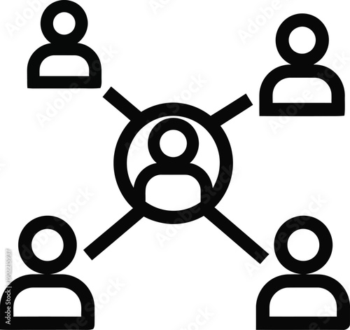 teamwork concept with connected people icons
