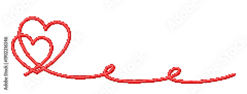 The pixel symbol with red hearts.