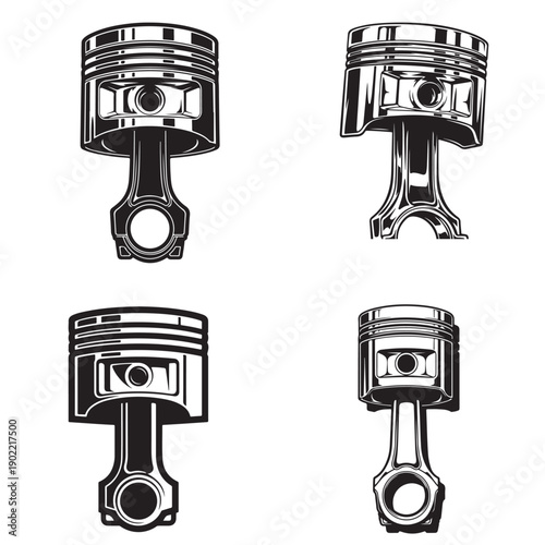 Internal Combustion Engine Piston and Connecting Rod Set