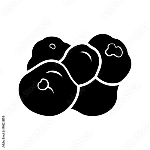 Coprolite Fossil Specimen Black Silhouette Vector Illustration