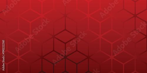 Deep Red Geometric Hexagon Pattern Background With Subtle Gradient For Design Projects