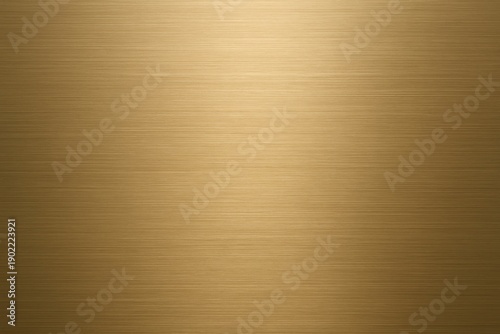 Brushed golden metallic surface with horizontal texture and polished finish on a plain background for design and industrial material concepts. Ai generative