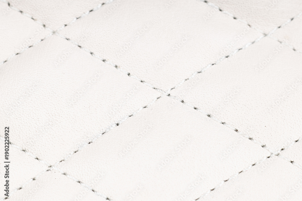 Obraz premium Quilted White Leather Texture Macro