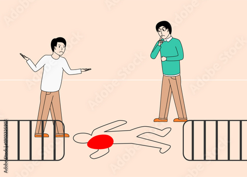 two people are investigating a criminal case