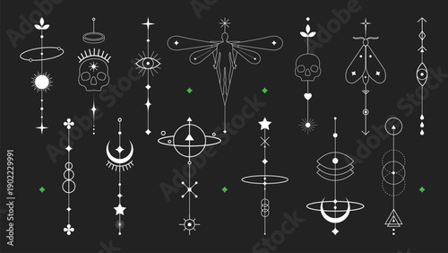 Abstract Mystic Linear Tattoos