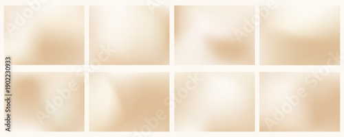 Set of soft, elegant background featuring a fluid mesh gradient in warm cream, beige color