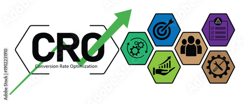 CRC gears business optimization process workflow flat design vector illustration