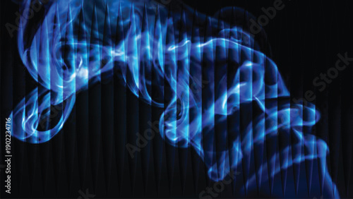 Blue electric smoke wave on a dark background