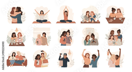 Diverse Group of Women Friends Celebrating Togetherness and Female Friendship