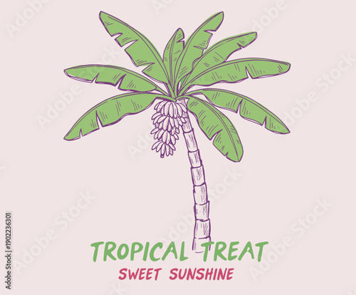 Vintage banana art. Banana retro art. Fruits of the spirit. Nature fruit club print design. Organic food artwork for for t shirt and poster. Local farmer markets.