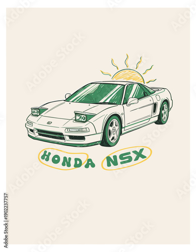 Racing club vector t-shirt print design. Full speed circuit racing. JDM speed club. Japanese street car legend. Extreme racing.