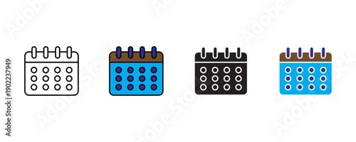 Wall calendar icon vector. Date schedule organizer and time management planning symbol. Vector illustration.