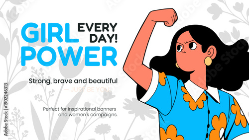 Strong Women, Feminine Empowerment, Girl Power Poster for 8 March