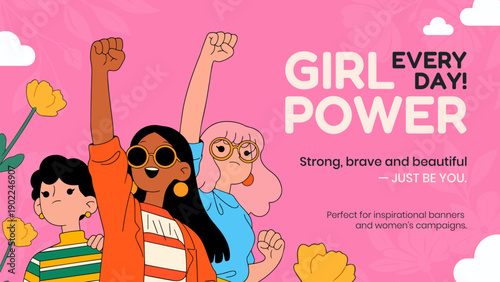 Strong Women, Feminine Empowerment, Girl Power Poster for 8 March