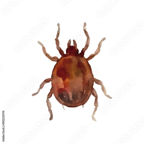 Watercolor-style illustration of pests and mites／害虫・ダニ