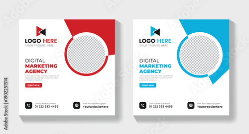 Creative Digital Strategy and Branding Template, Professional Online Marketing Services Flyer, instagram post, LinkedIn Post