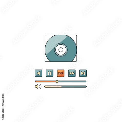 CD Player Controls Media Player Buttons.
