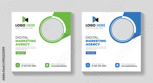 Creative Digital Strategy and Branding Template, Professional Online Marketing Services Flyer, instagram post, LinkedIn Post