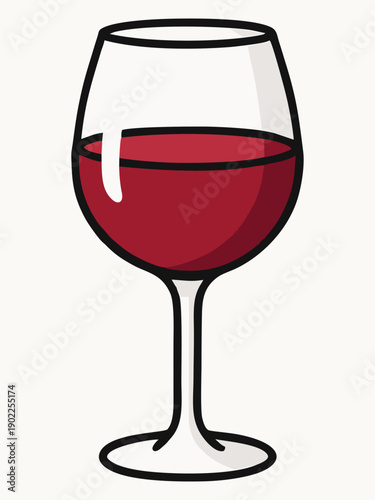 Red wine glass vector illustration