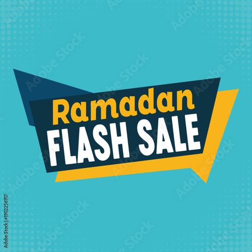 Ramadan flash sale banner on blue background