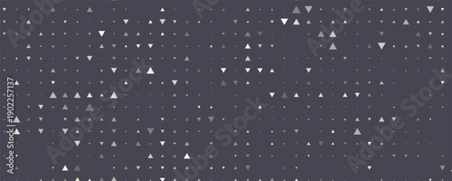 Triangular Halftone Texture Retrowave Vector Geometric Technology Abstract Background. Half Tone Triangles Retro Colored Pattern.